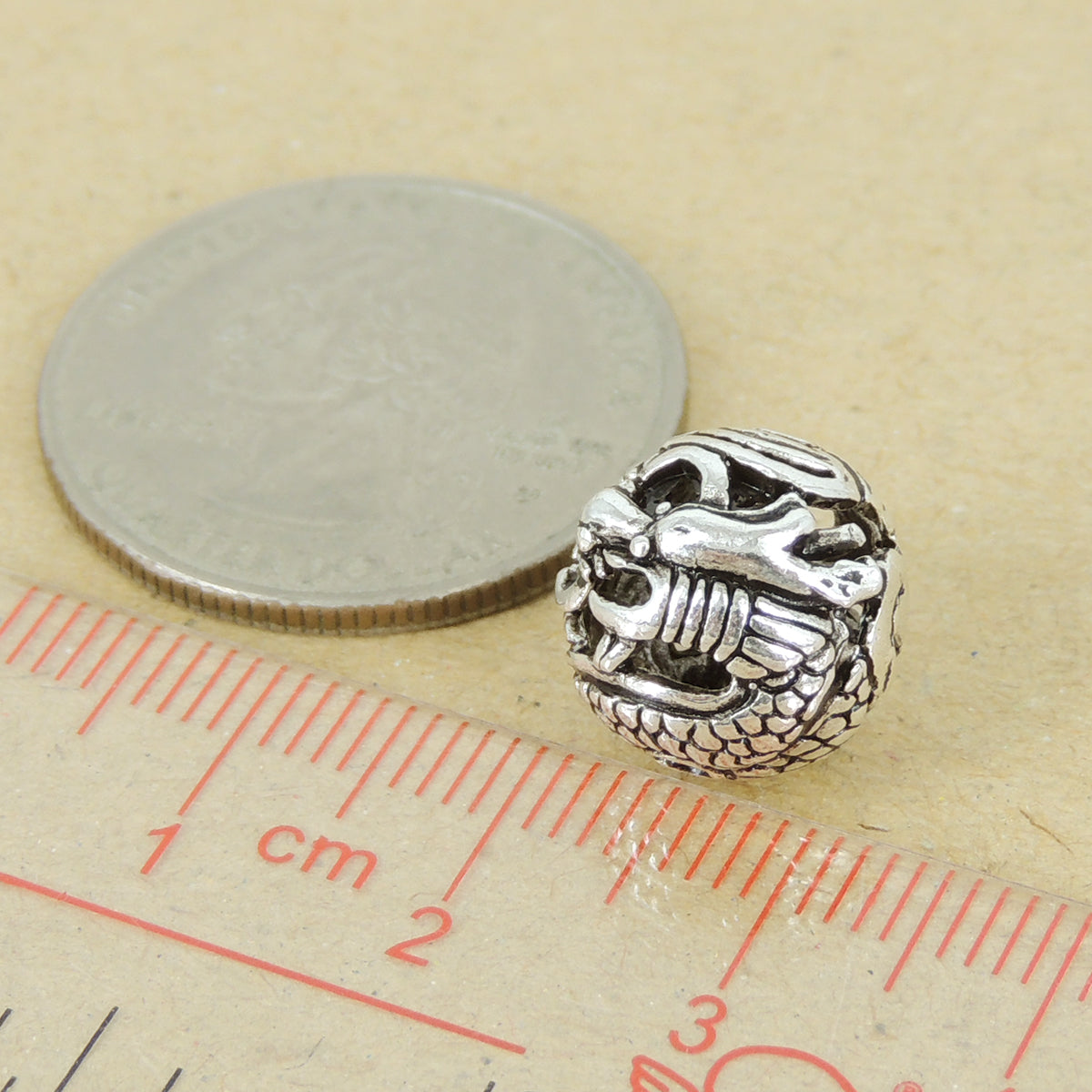 925 Sterling Silver Dragon Bead Charm – Unique Diy Jewelry Craft Supply