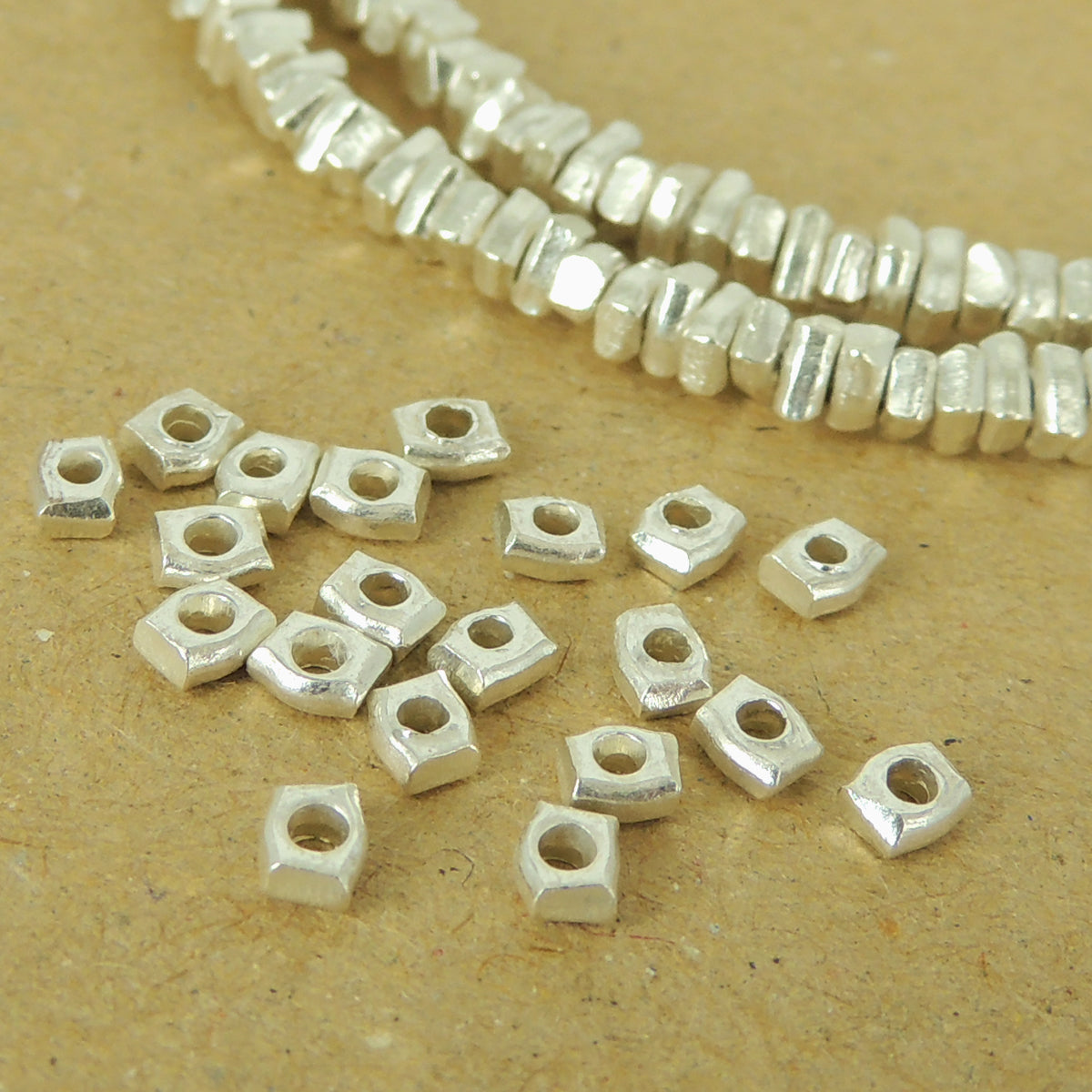 30 Pcs 925 Sterling Silver Nugget Beads – Premium Diy Jewelry Making Supply