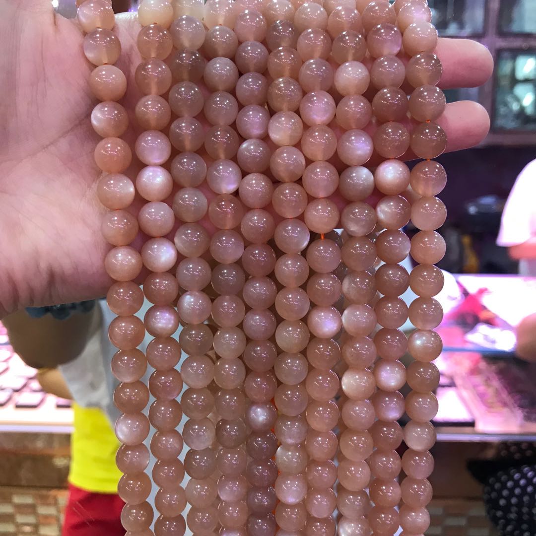 9.6Mm Natural Peach Moonstone High-Quality Round Bead Strands For Diy Jewelry Project
