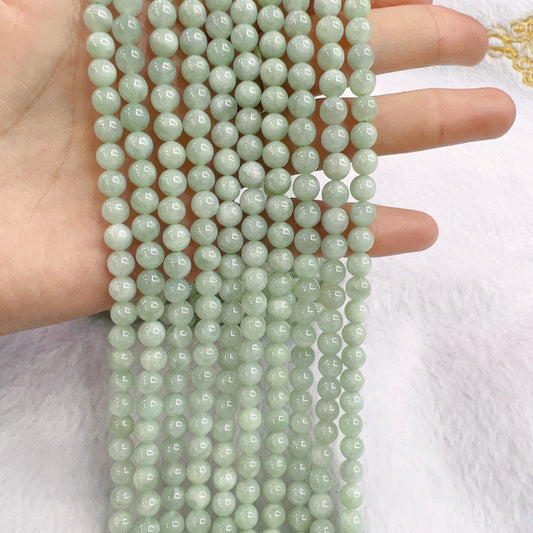 6Mm Genuine Jadeite Round Bead Strands Diy Jewelry Making Project