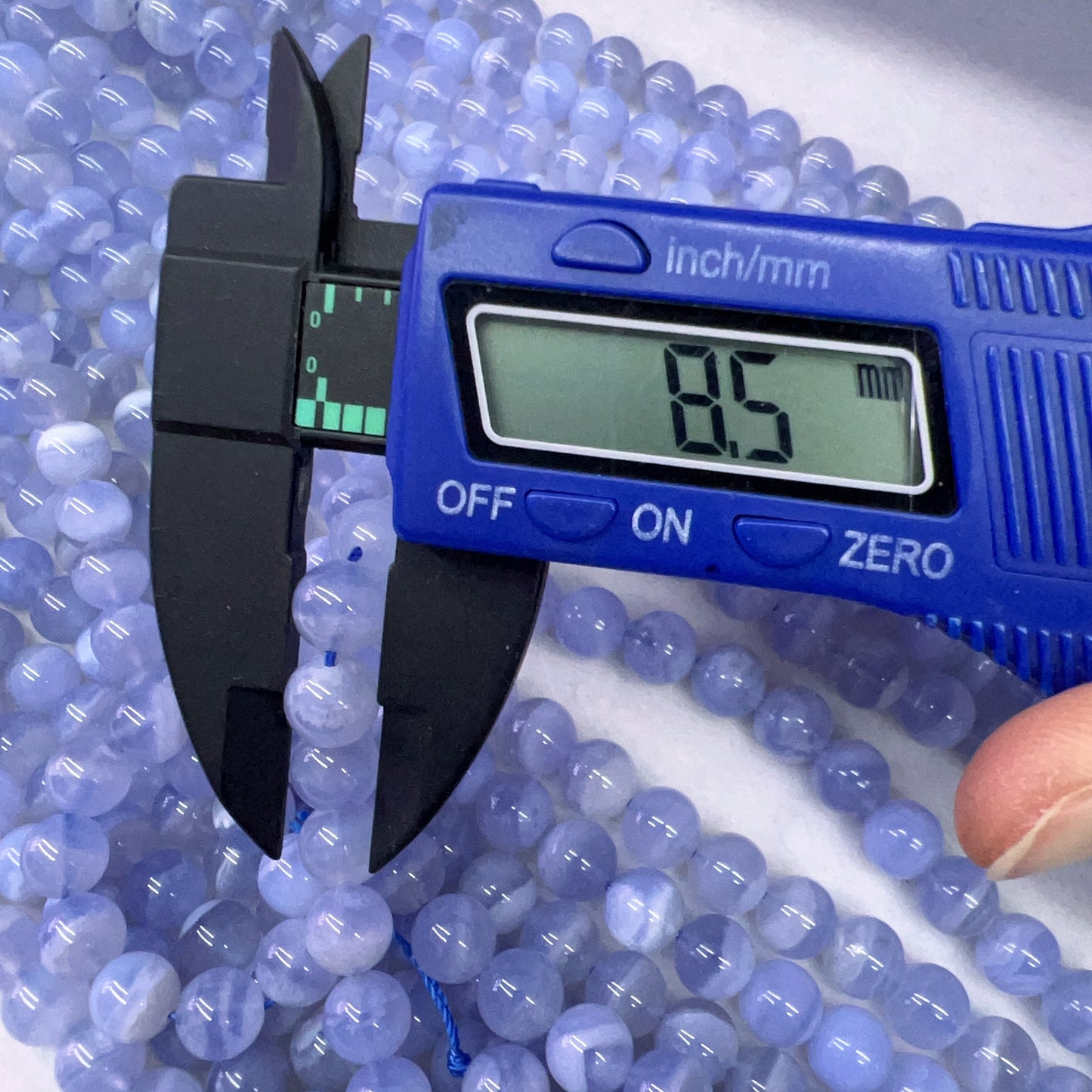 8.5Mm High Quality Natural Blue Lace Agate Round Bead Strands Jewelry Findings Supplies