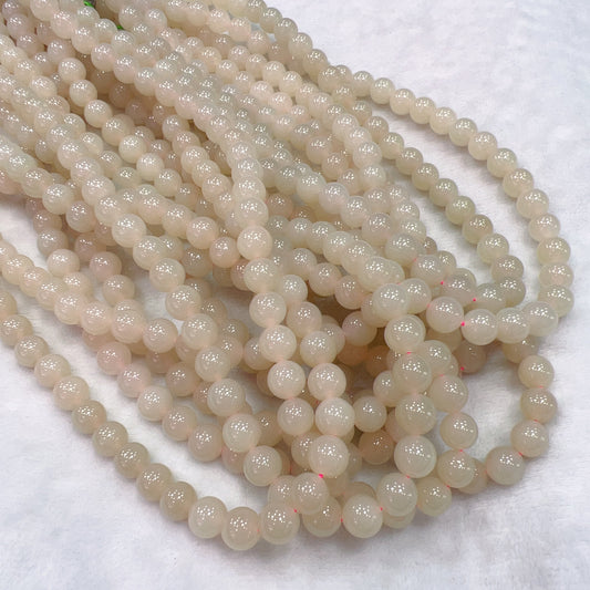 8Mm Natural Pink Nephrite Round Bead Necklace Strands For Diy Jewelry Projects