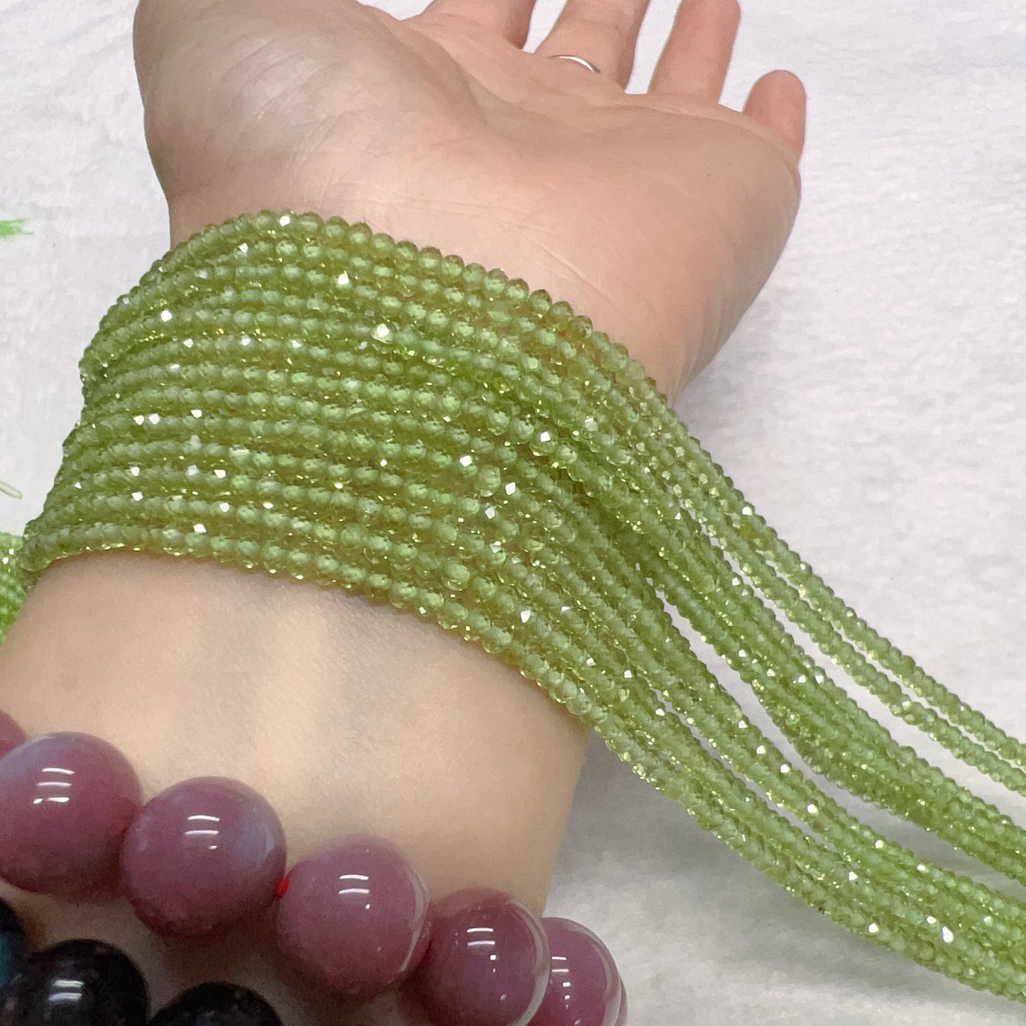 2X3Mm Top-Quality Natural Peridot Faceted Rondelle Bead Strands For Diy Jewelry Project