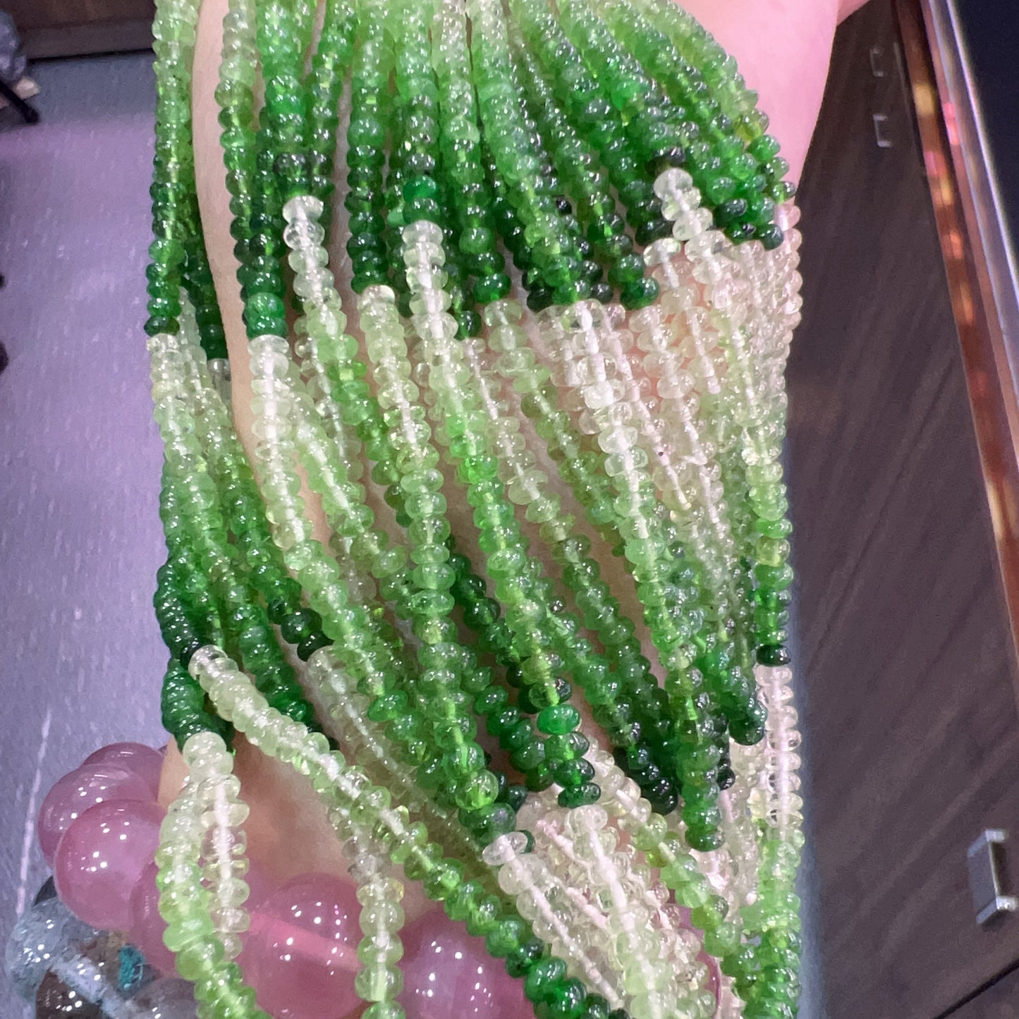 3.5Mm Natural High-Quality Tsavorite Rondelle Bead Strands For Diy Jewelry Projects