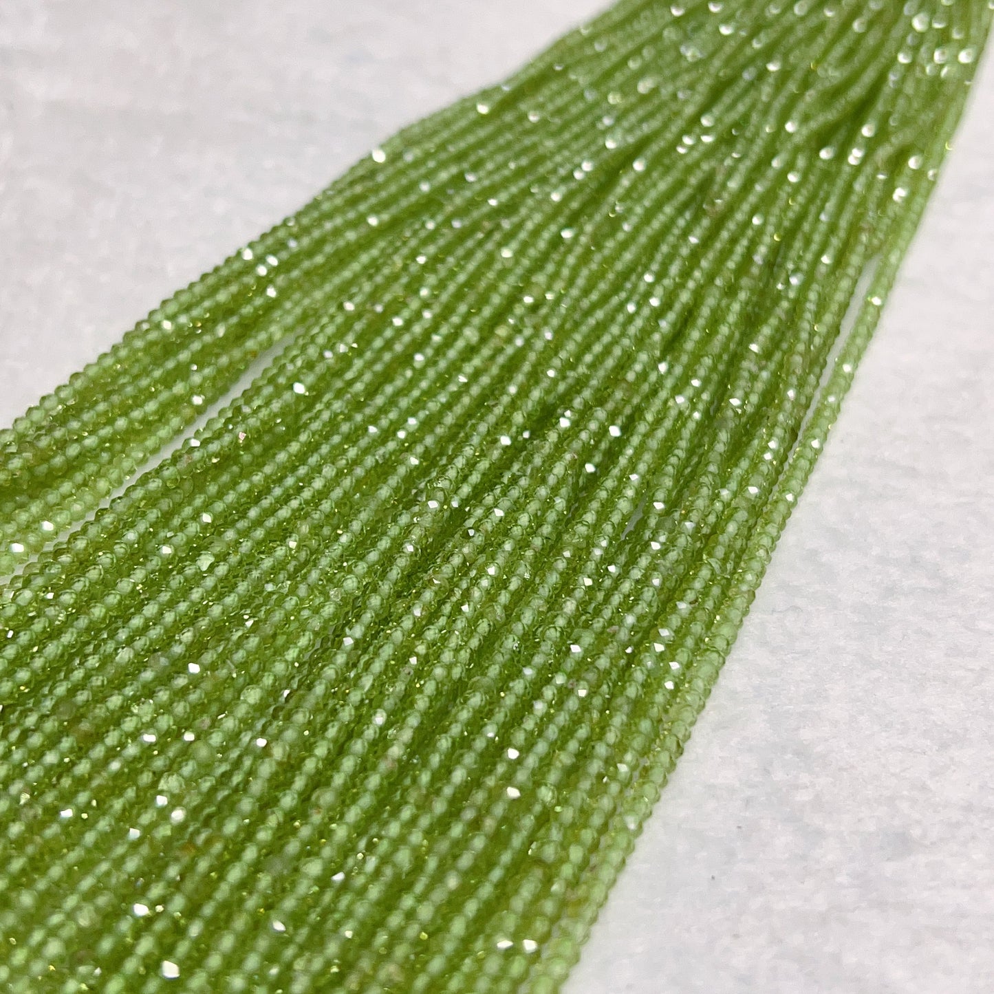 2X3Mm Top-Quality Natural Peridot Faceted Rondelle Bead Strands For Diy Jewelry Project