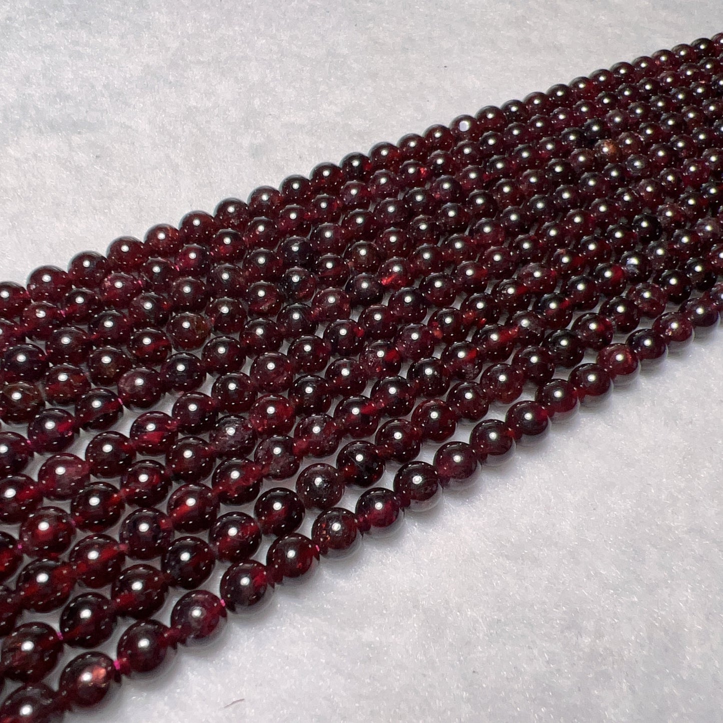 5.5Mm Natural Almandine Red Garnet Round Bead Strands For Diy Jewelry Project