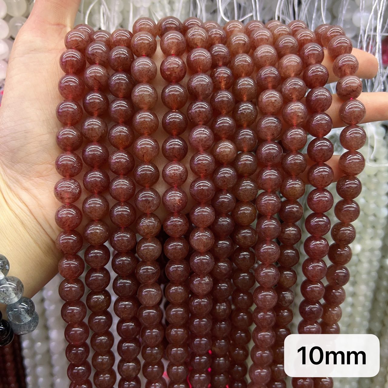 6Mm 8Mm 10Mm Natural Strawberry Quartz Round Bead Strands For Diy Jewelry Project