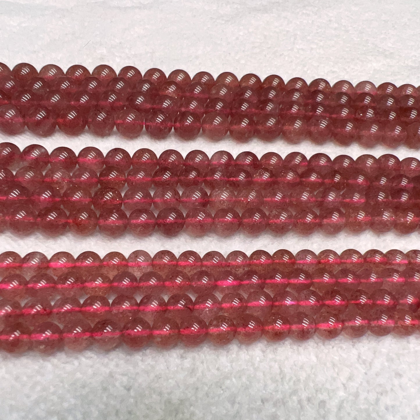 6Mm 8Mm 10Mm Best Quality In Strands Natural Strawberry Quartz Round Bead Strands For Diy Jewelry Projects