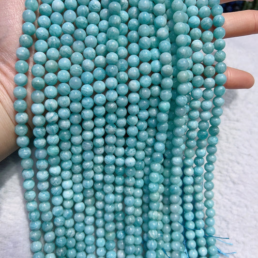 6Mm Old Mine Natural Amazonite Round Bead Strands Diy Jewelry Project