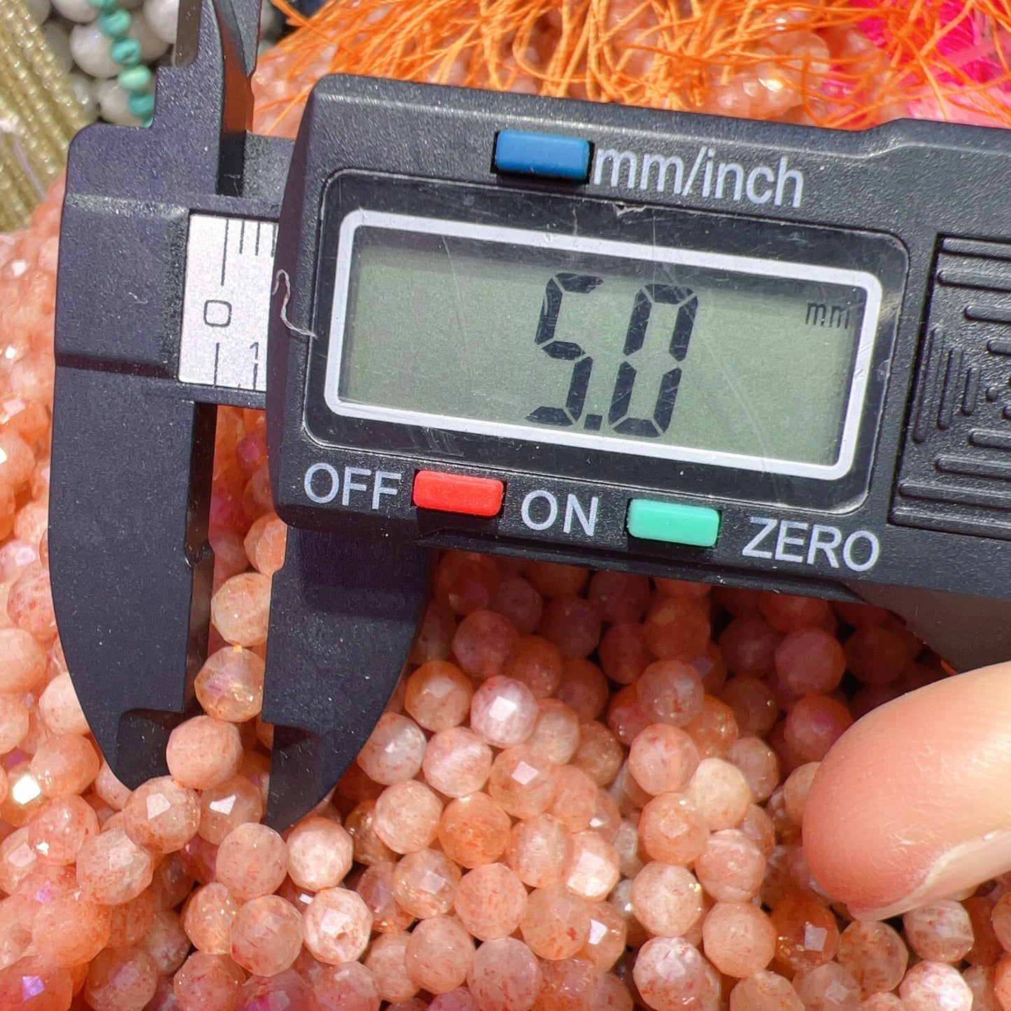 5Mm Faceted Golden Sunstone Bead Strands Natural Crystal For Diy Jewelry Project