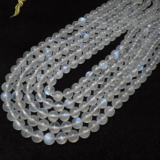8Mm Natural Blue Moonstone Round Bead Strands For Diy Jewelry Project