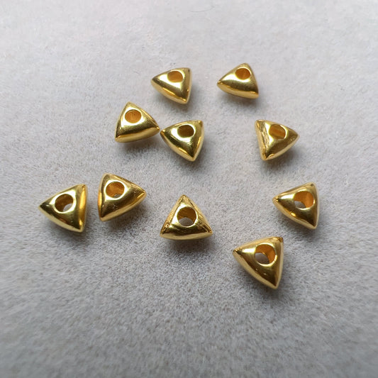 18K Yellow Gold Triangle Nugget Beads Charms For Diy Jewelry Projects