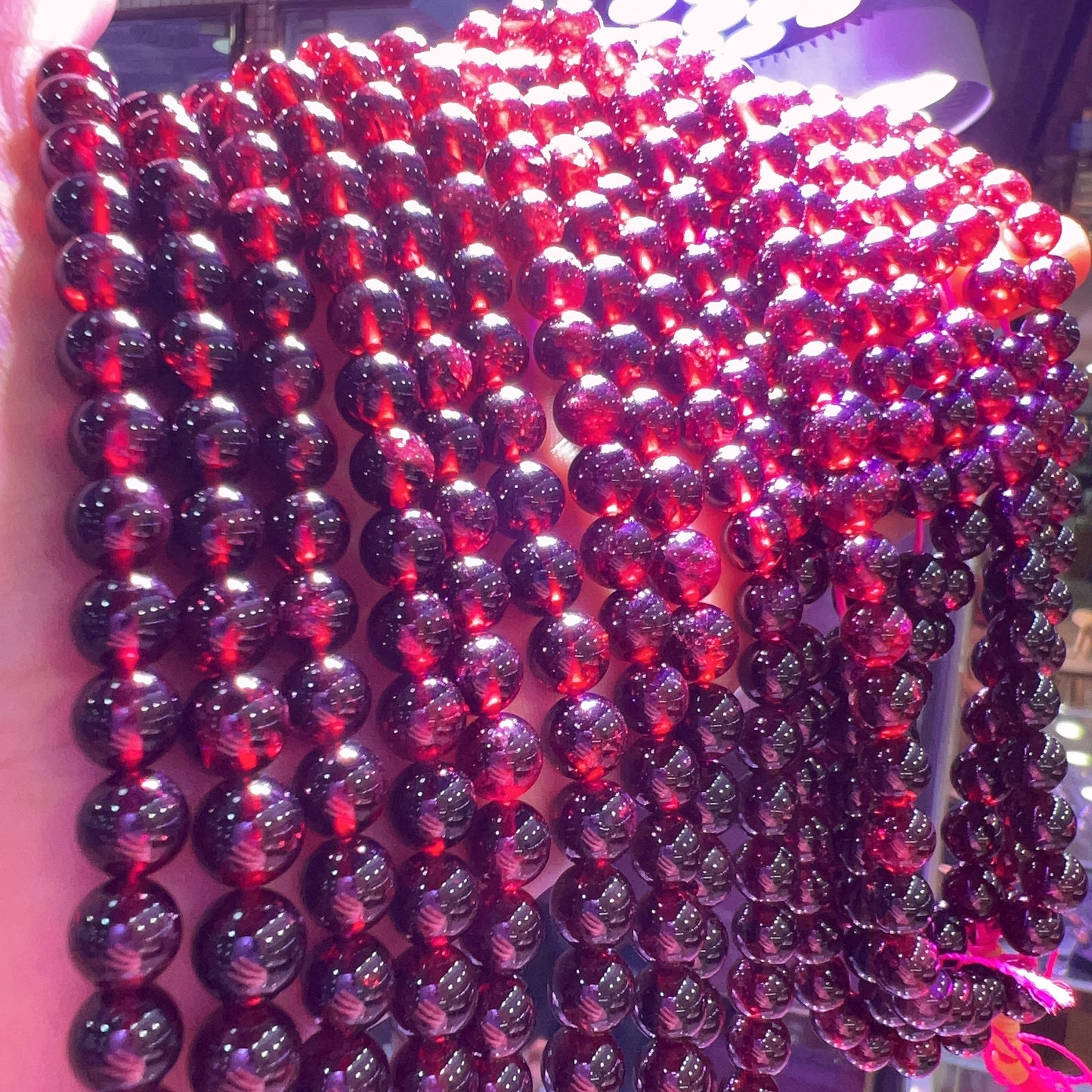 7 – 7.5Mm Natural Almandine Red Garnet Round Bead Strands For Diy Jewelry Project