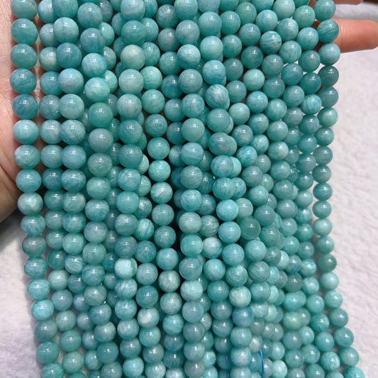8Mm Natural Old Mine Amazonite Round Bead Strands For Diy Jewelry Project Ds