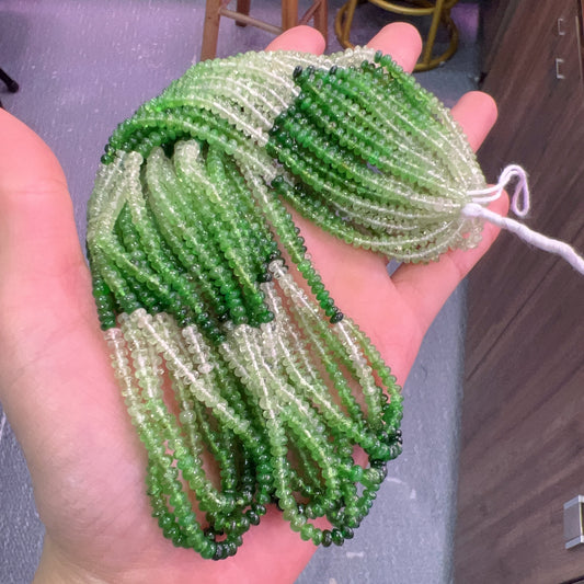 3.5Mm Natural High-Quality Tsavorite Rondelle Bead Strands For Diy Jewelry Projects