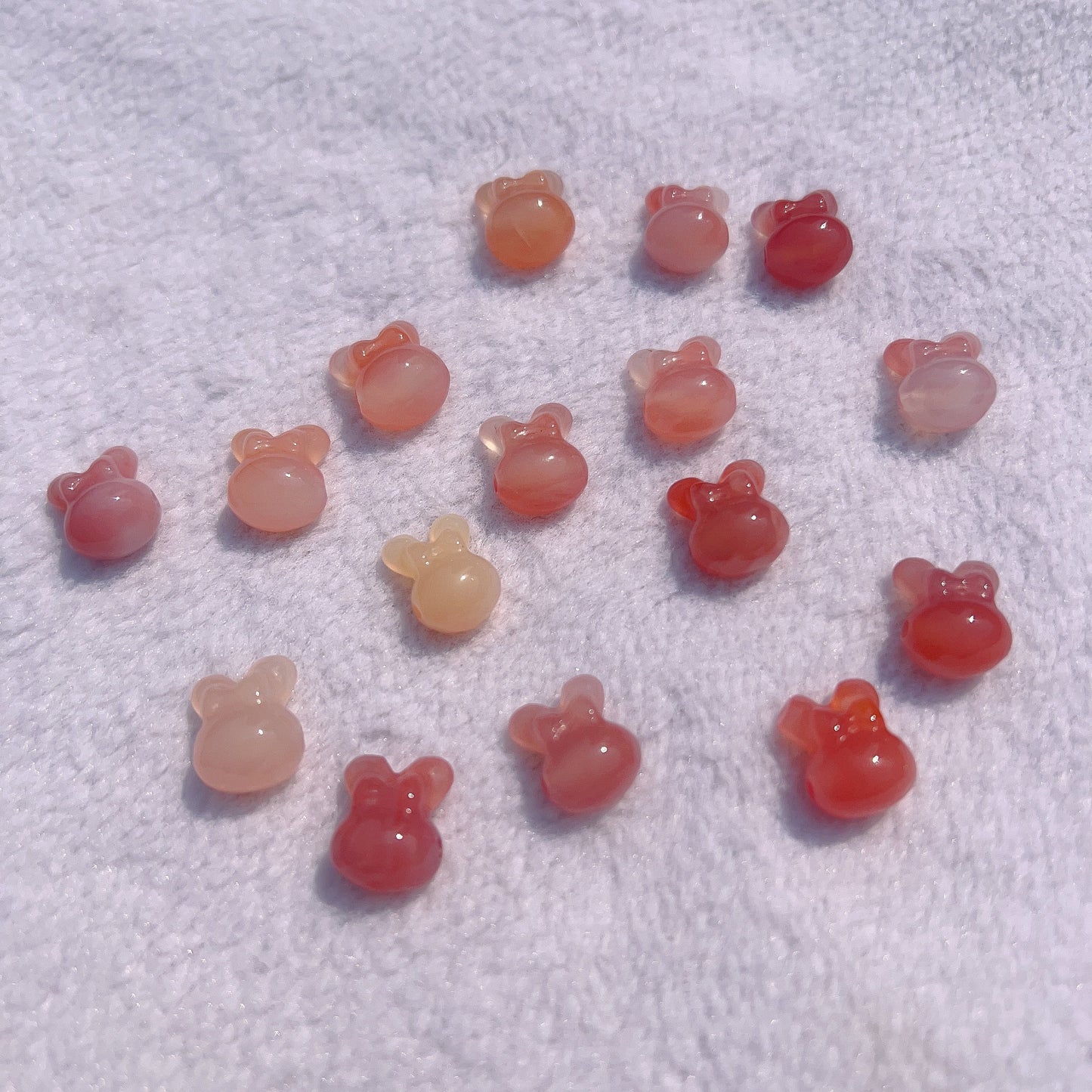 Natural Yanyan Agate Cute Rabbit Charms For Diy Jewelry Project