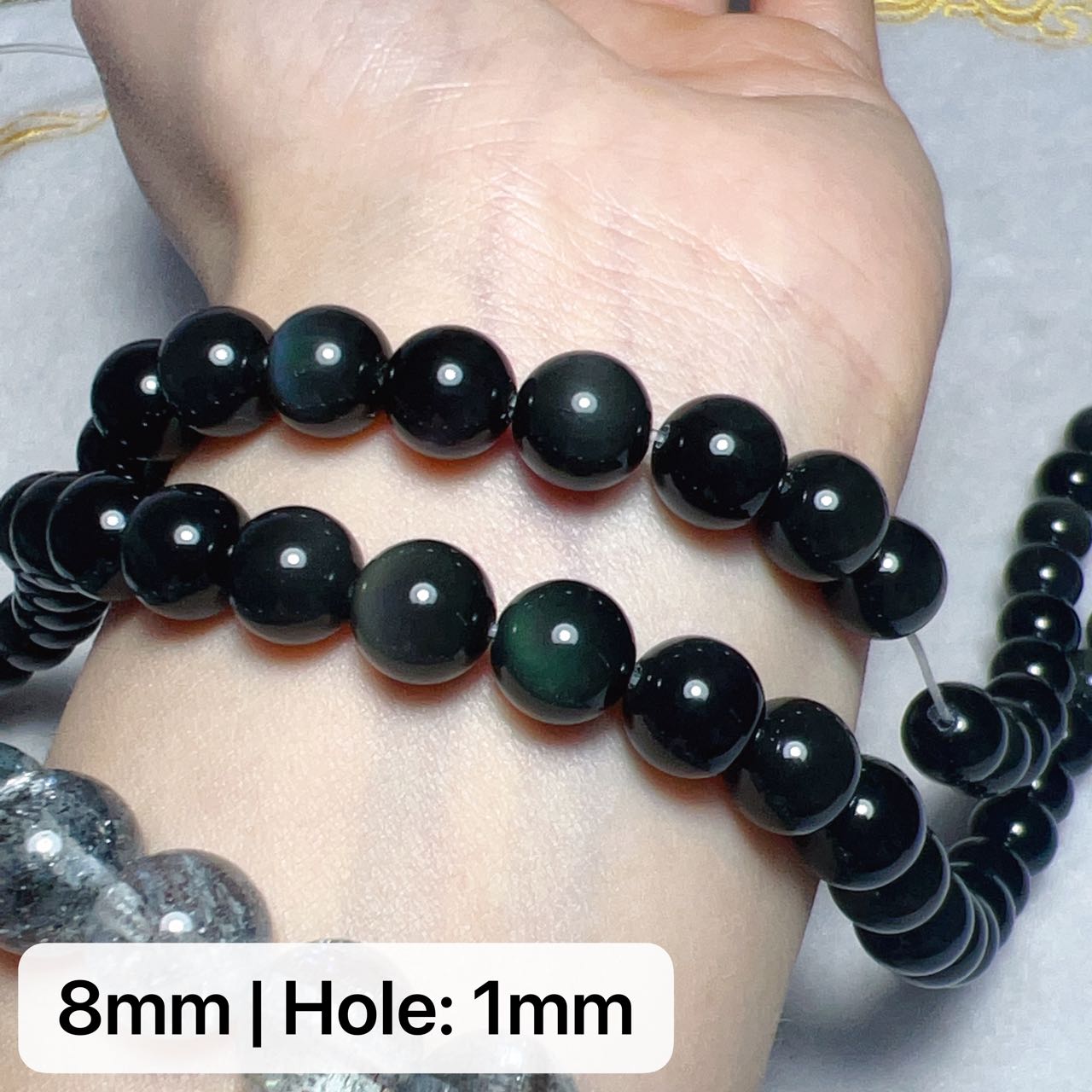 Top Grade Rainbow Obsidian Round Bead Strands (8-16Mm) – Protection Stone For Diy Jewelry Projects And Crafting