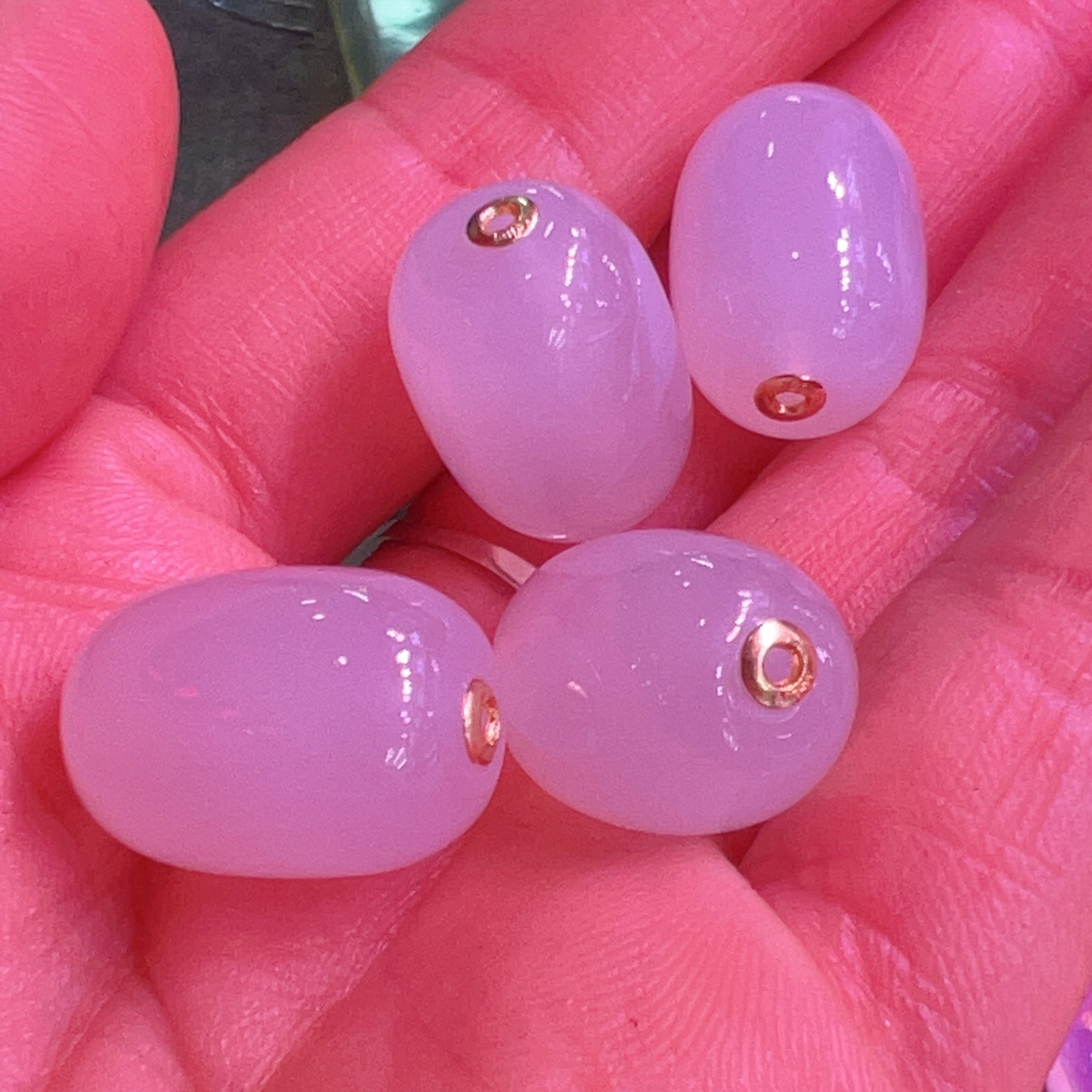 Natural White Chalcedony Barrel Beads Charms With 18K Yellow Gold Spacers Diy Jewelry Project