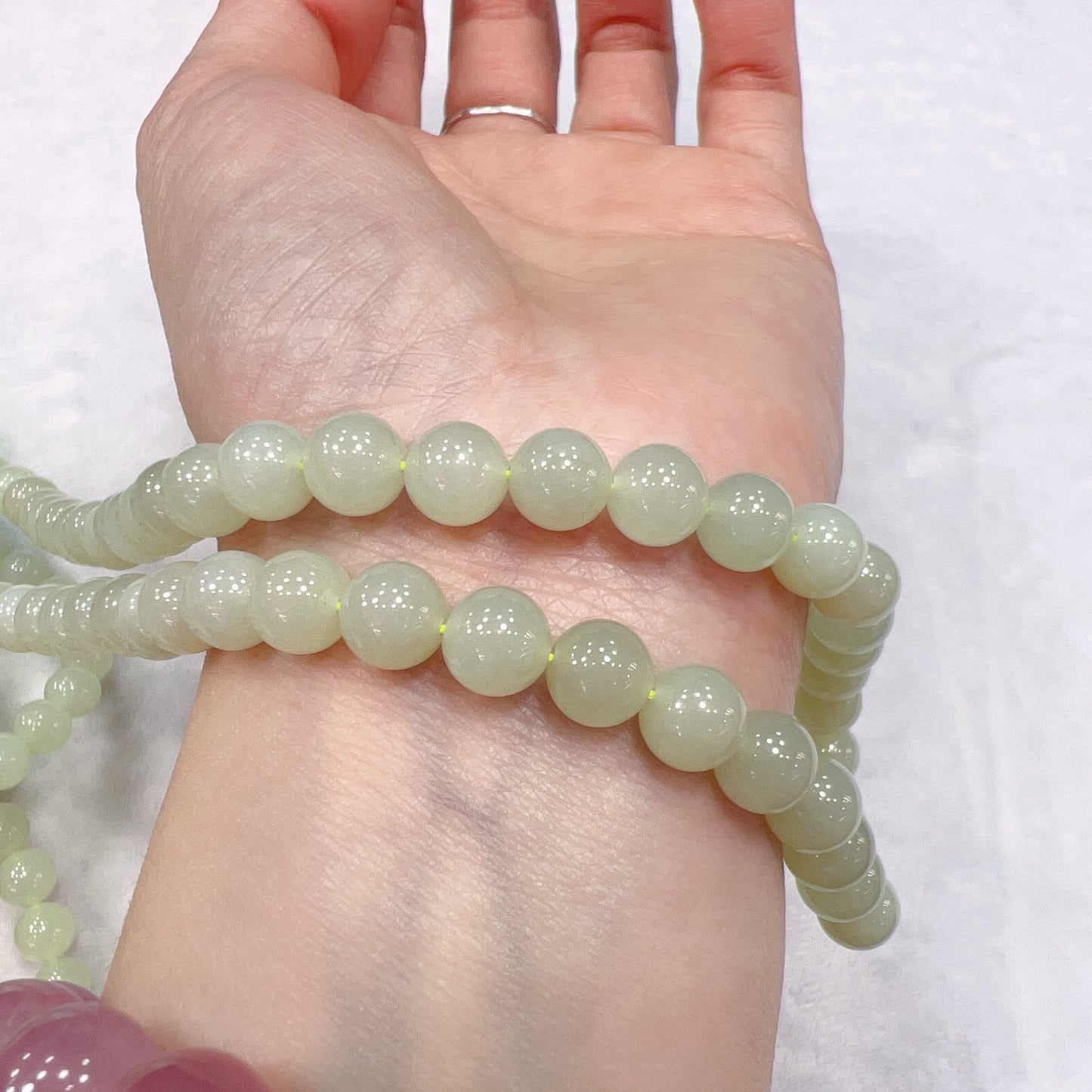 8Mm Natural Yellow Nephrite Round Bead Necklace Strands For Diy Jewelry Projects
