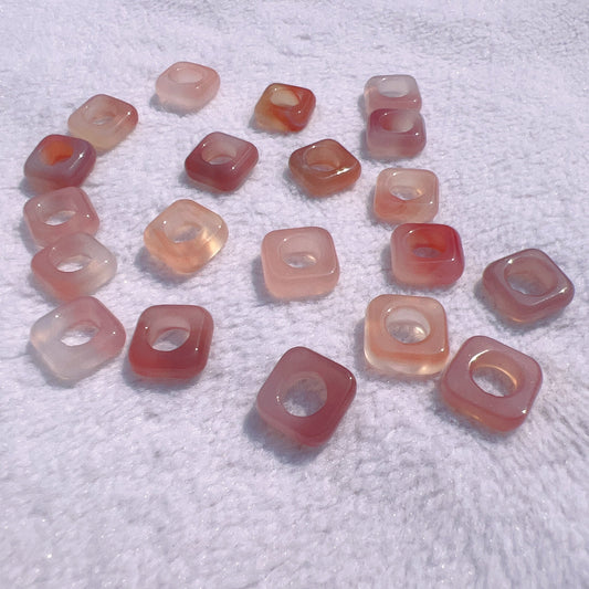 Natural Yanyuan Agate Squre Amulets Charms For Diy Jewelry Projects