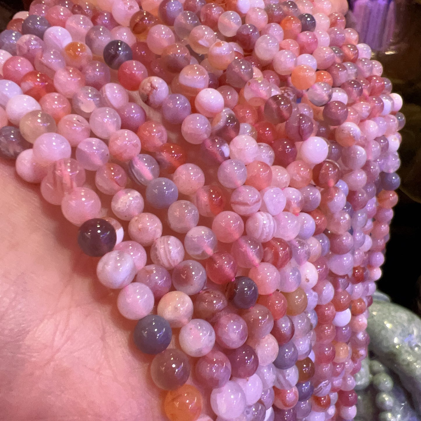 6Mm Natural Rare Pink Botswana Agate Round Beads Strands For Diy Jewelry Projects