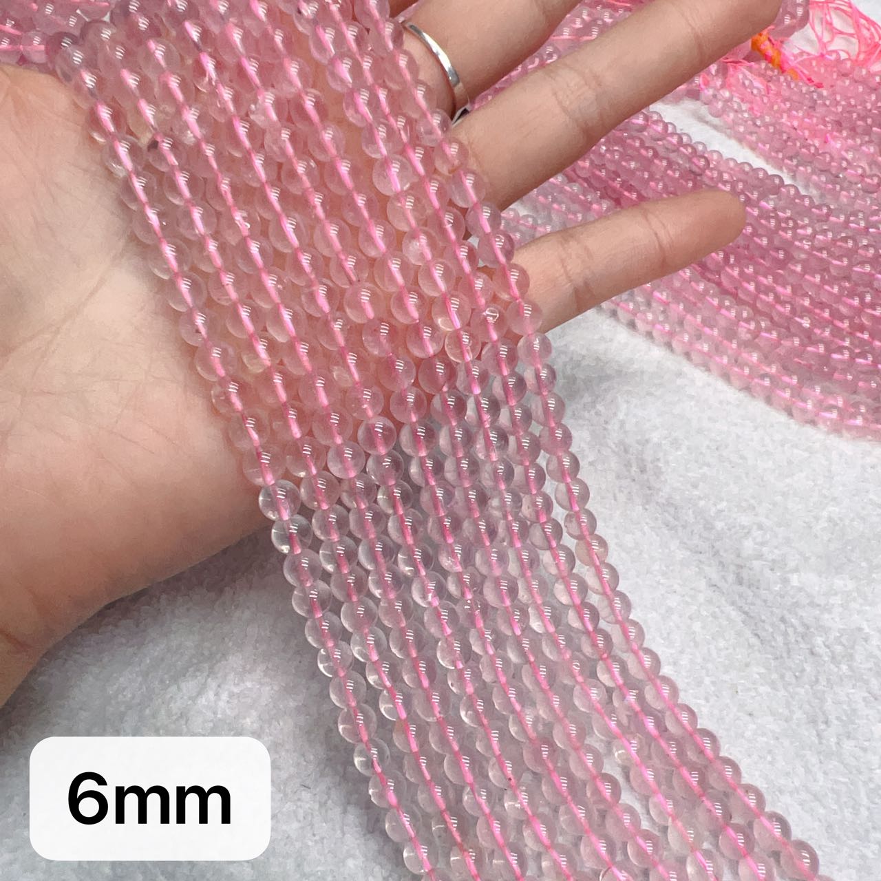 6Mm 8Mm 10Mm Best Quality In Strands Natural Mozambique Rose Quartz Round Beads For Diy Jewelry Projects