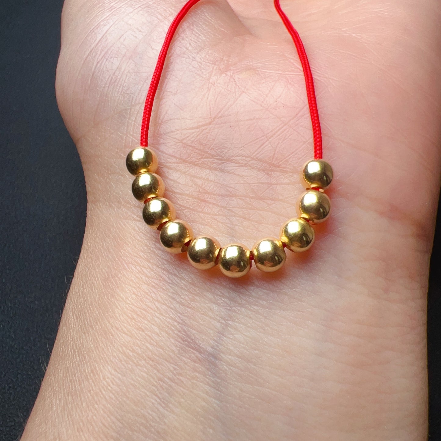 5 Pcs 3.9Mm 18K Yellow Gold Round Beads Charms For Diy Jewelry Projects