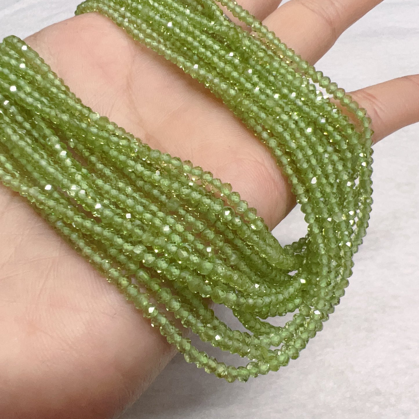 2X3Mm Top-Quality Natural Peridot Faceted Rondelle Bead Strands For Diy Jewelry Project