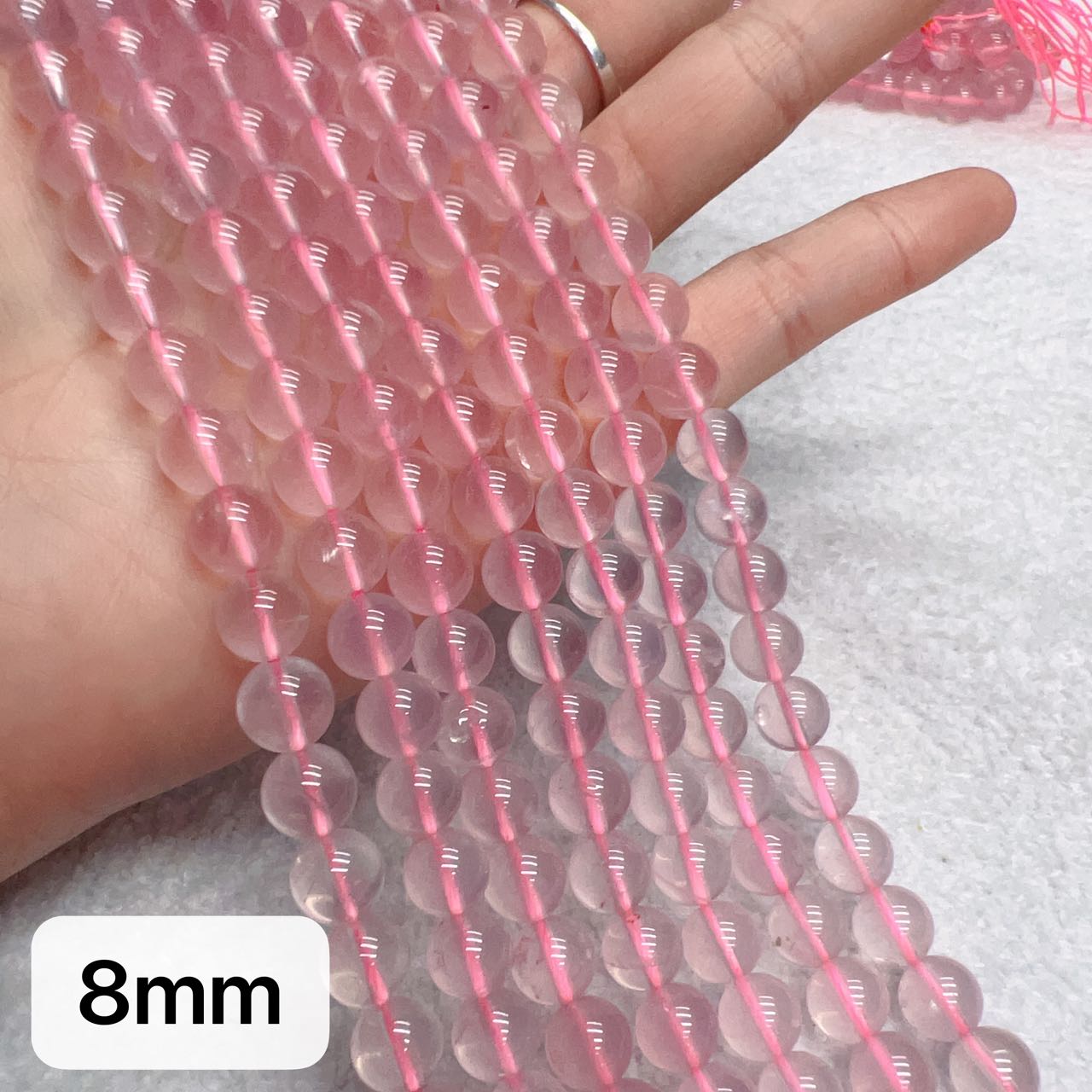 6Mm 8Mm 10Mm Best Quality In Strands Natural Mozambique Rose Quartz Round Beads For Diy Jewelry Projects