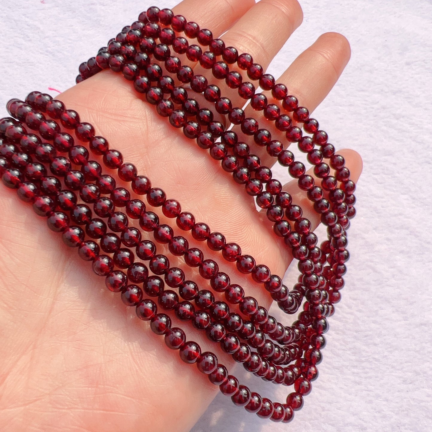 4 – 4.5Mm Natural Almandine Red Garnet Round Bead Strands For Diy Jewelry Project