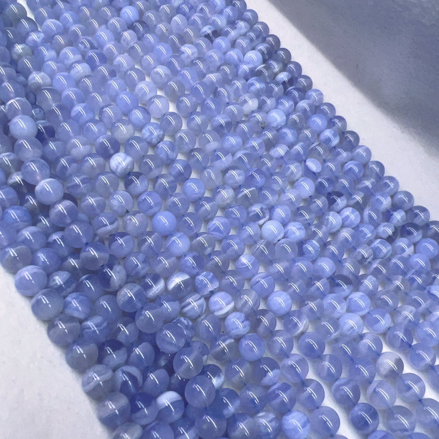 8.5Mm High Quality Natural Blue Lace Agate Round Bead Strands Jewelry Findings Supplies