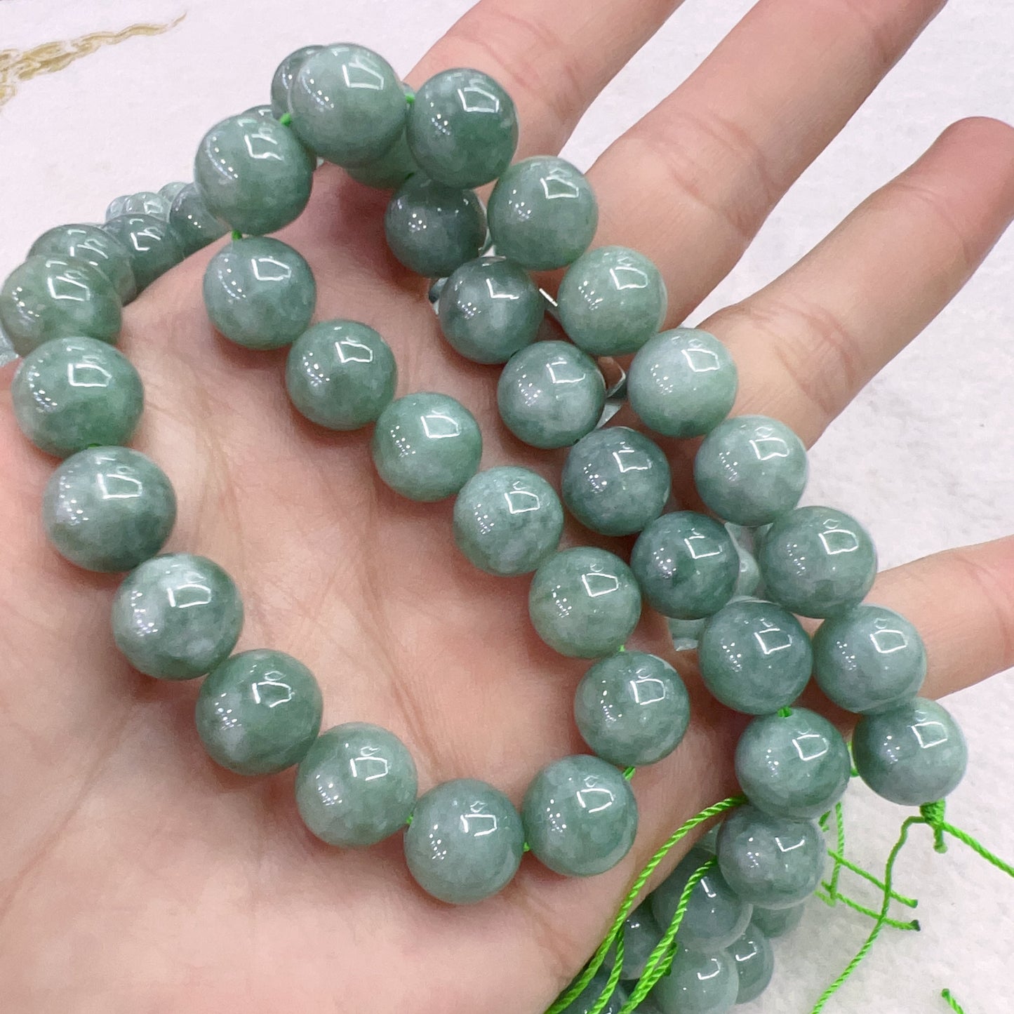 Best Quality In Strands 10Mm Genuine Jadeite Beads | Natural Green Round Gemstone | Diy Jewelry Making Supplies