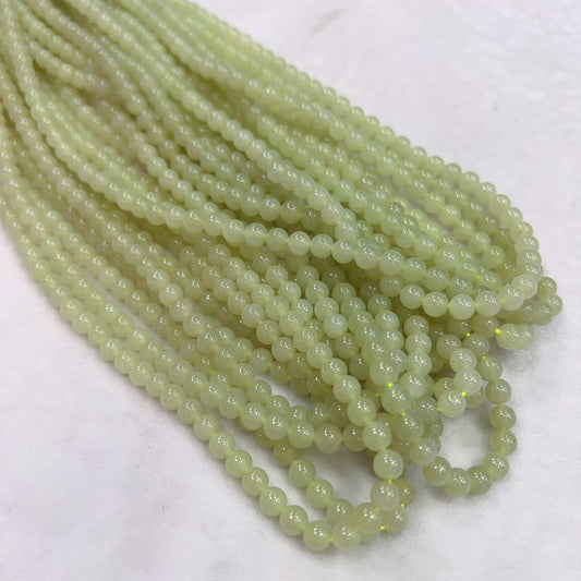 108 Yellow Nephrite Prayer Beads 6Mm Round Bead Strands For Diy Jewelry Projects