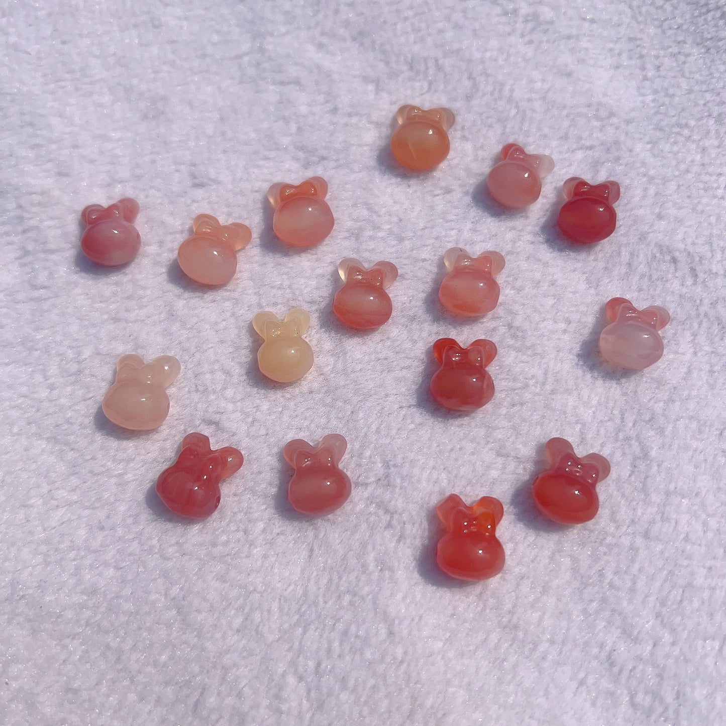 Natural Yanyan Agate Cute Rabbit Charms For Diy Jewelry Project