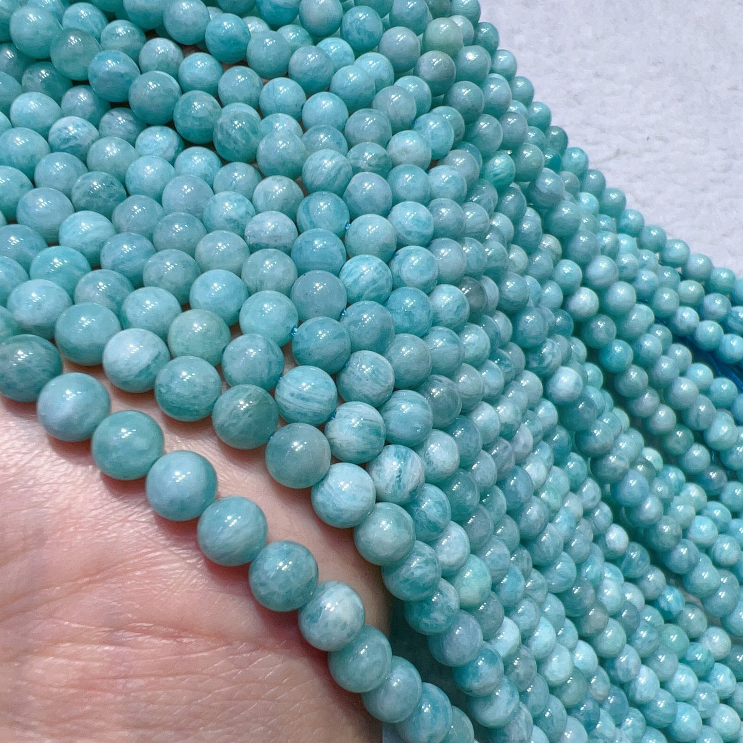 6Mm Old Mine Natural Amazonite Round Bead Strands Diy Jewelry Project