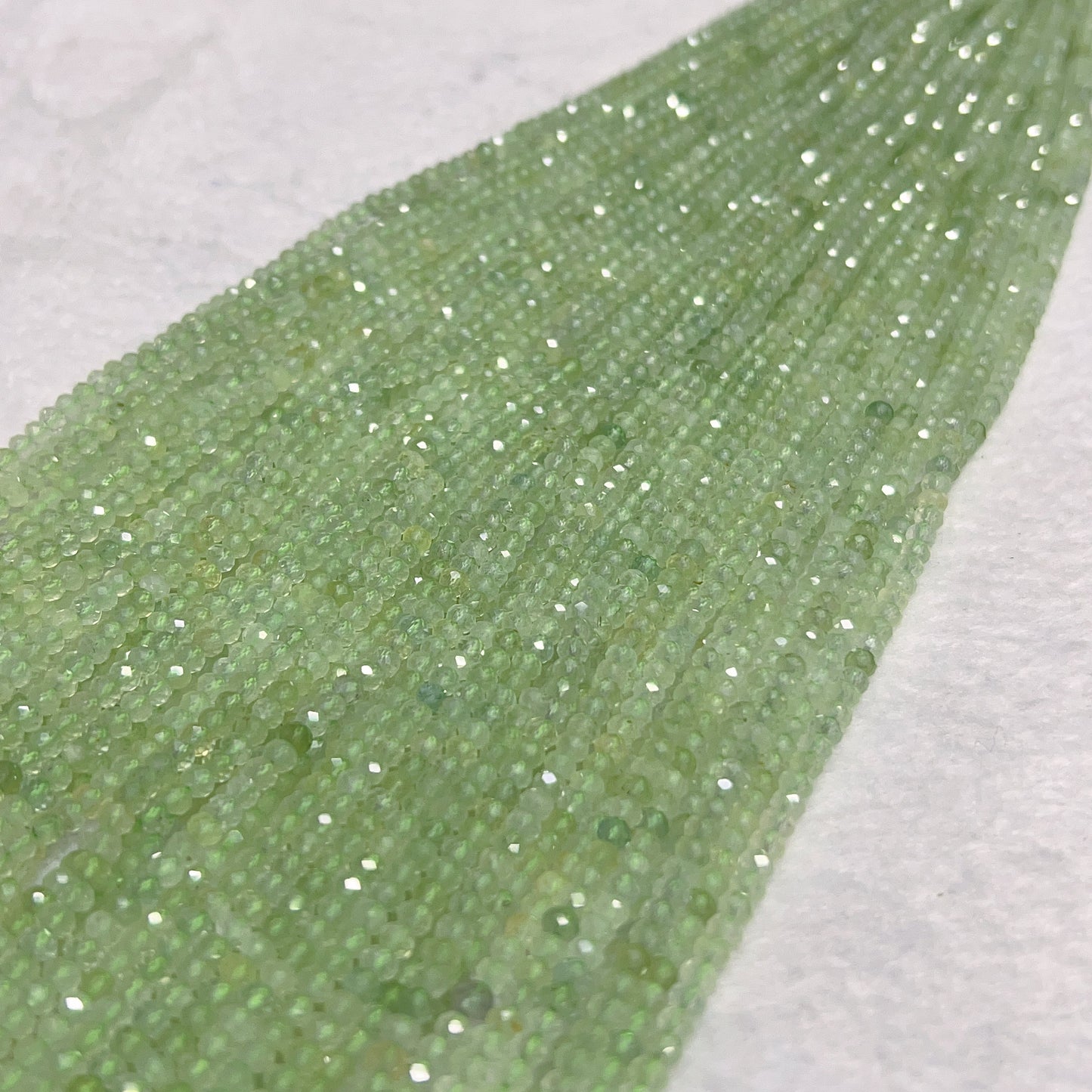 3X4Mm High-Quality Natural Prehnite Faceted Rondelle Bead Strands For Diy Jewelry Project