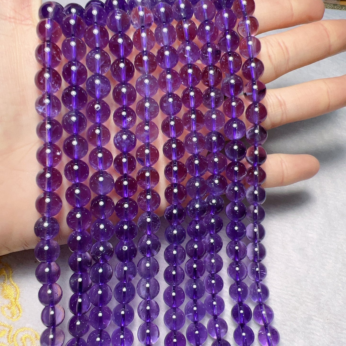 Nice Color – 8Mm Natural Amethyst Round Bead Strands Diy Jewelry Project