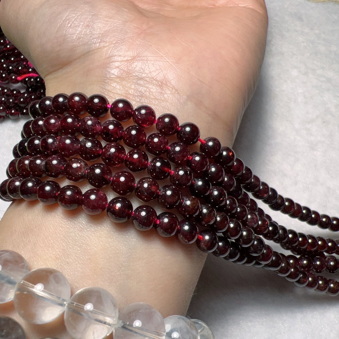 5.5Mm Natural Almandine Red Garnet Round Bead Strands For Diy Jewelry Project