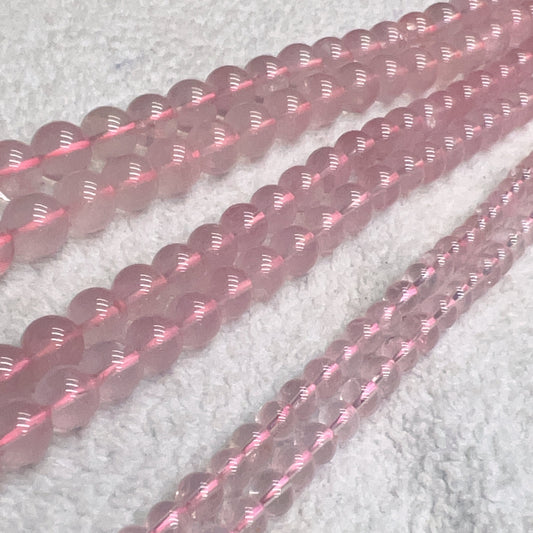 6Mm 8Mm 10Mm Best Quality In Strands Natural Mozambique Rose Quartz Round Beads For Diy Jewelry Projects