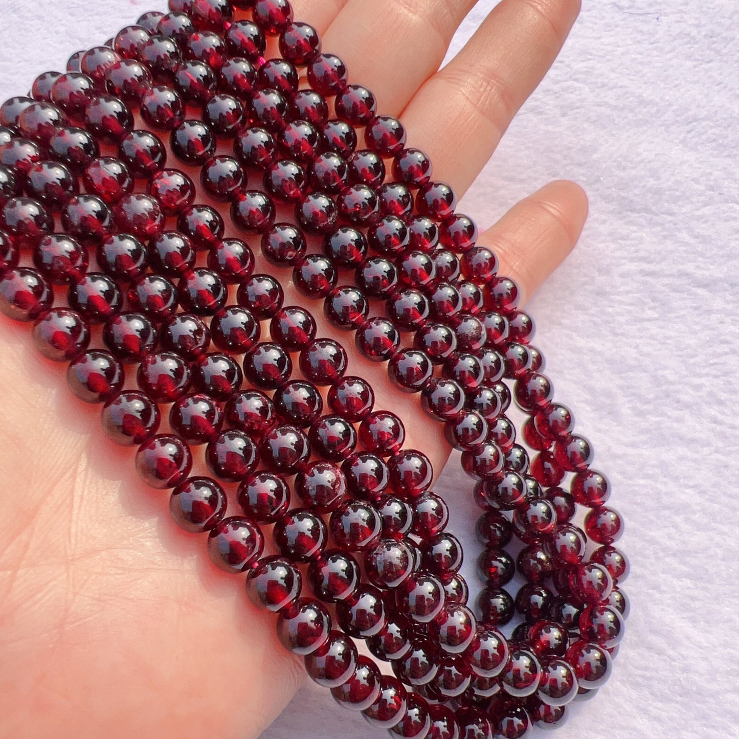 6 – 6.5Mm Natural Almandine Red Garnet Round Bead Strands For Diy Jewelry Project