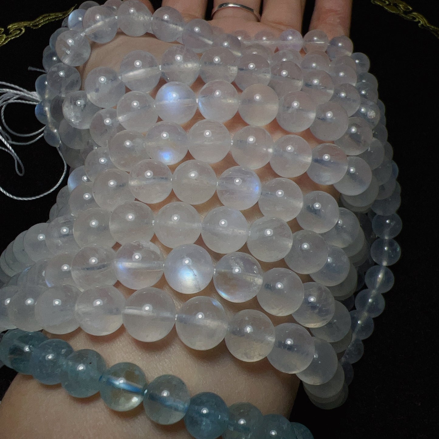 8Mm Natural Blue Moonstone Round Bead Strands For Diy Jewelry Project