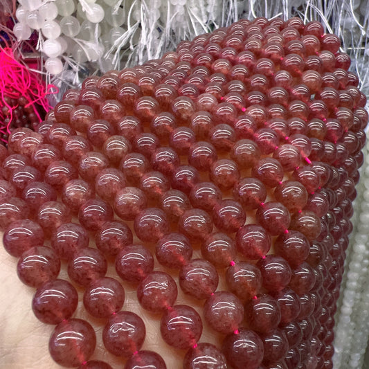 6Mm 8Mm 10Mm Natural Strawberry Quartz Round Bead Strands For Diy Jewelry Project
