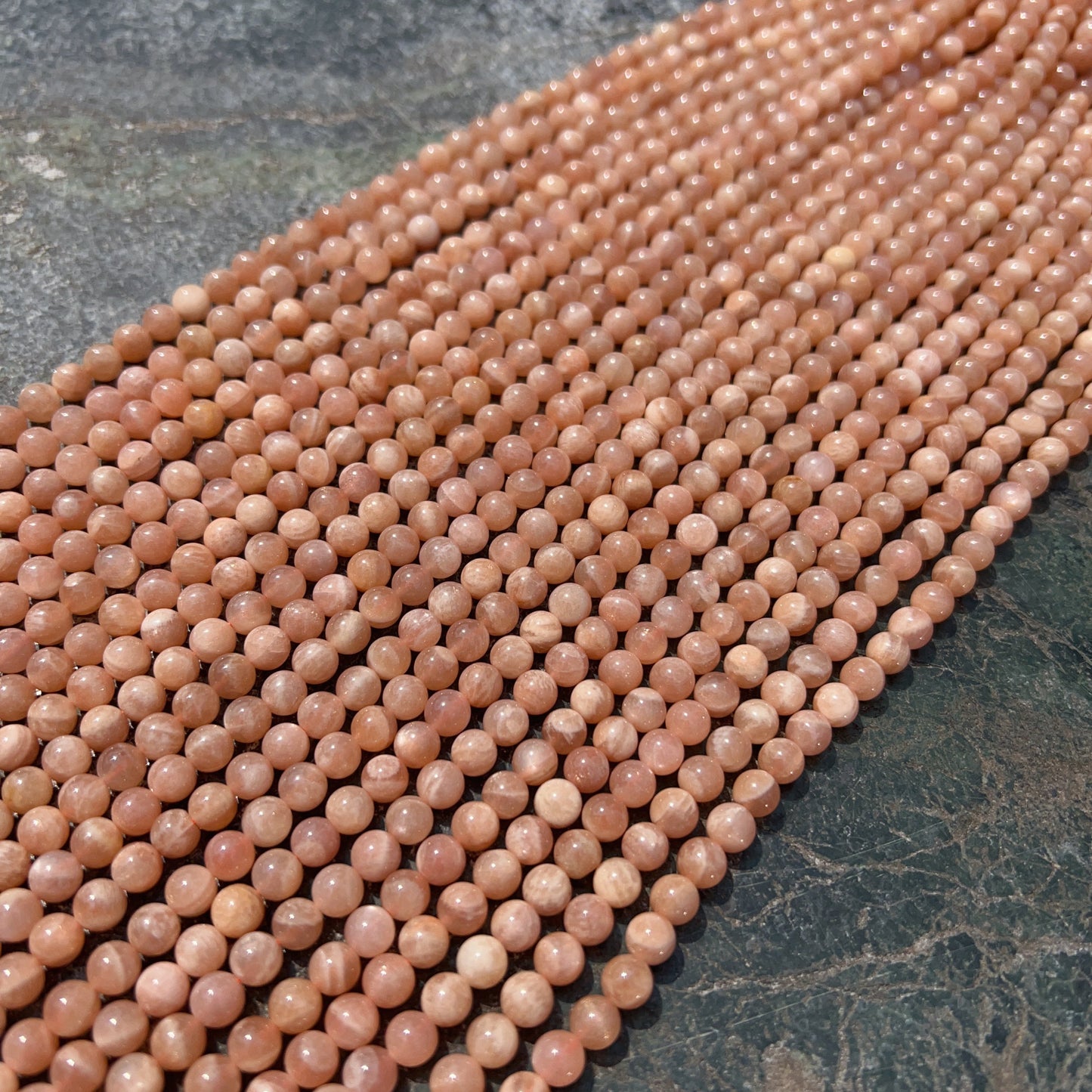6Mm Natural Sunstone Loose Bead Strands For Diy Jewelry Project