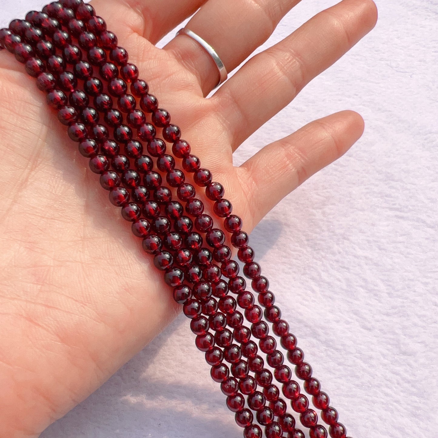 4 – 4.5Mm Natural Almandine Red Garnet Round Bead Strands For Diy Jewelry Project