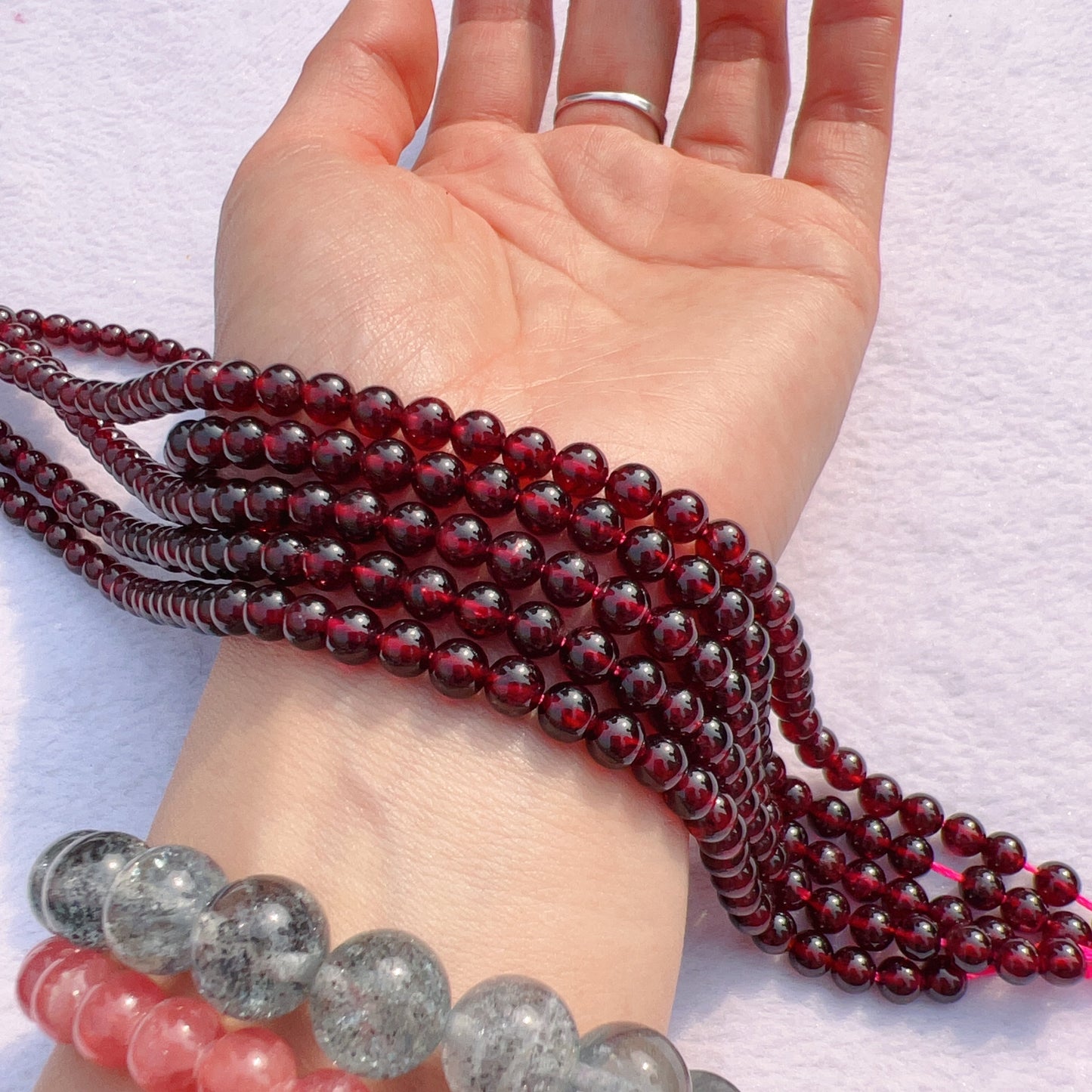 5 – 5.5Mm Natural Almandine Red Garnet Round Bead Strands For Diy Jewelry Project