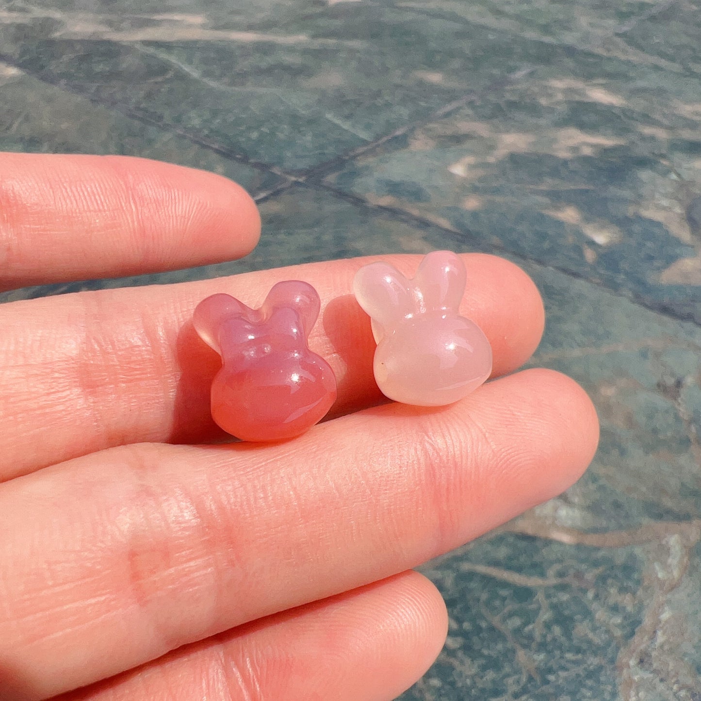 Natural Yanyan Agate Cute Rabbit Charms For Diy Jewelry Project
