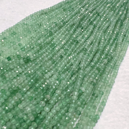3X4Mm Natural High-Quality Faceted Green Strawberry Quartz Rondelle Bead Strands For Diy Jewelry Projects