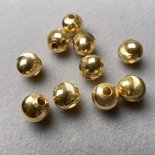 5.8Mm 18K Yellow Gold Cat-Eye Bead Charm For Diy Jewelry Projects