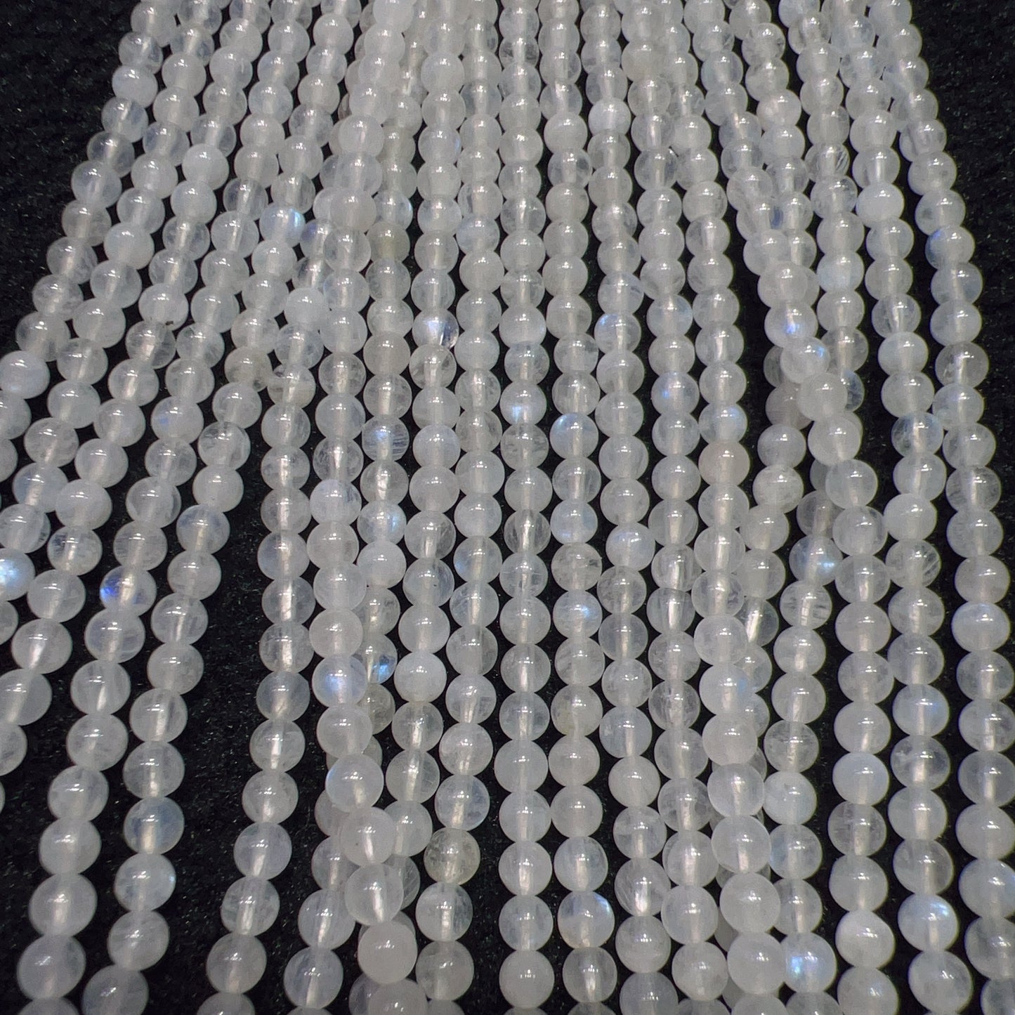 4Mm Natural Blue Moonstone Round Bead Strands For Diy Jewelry Projects