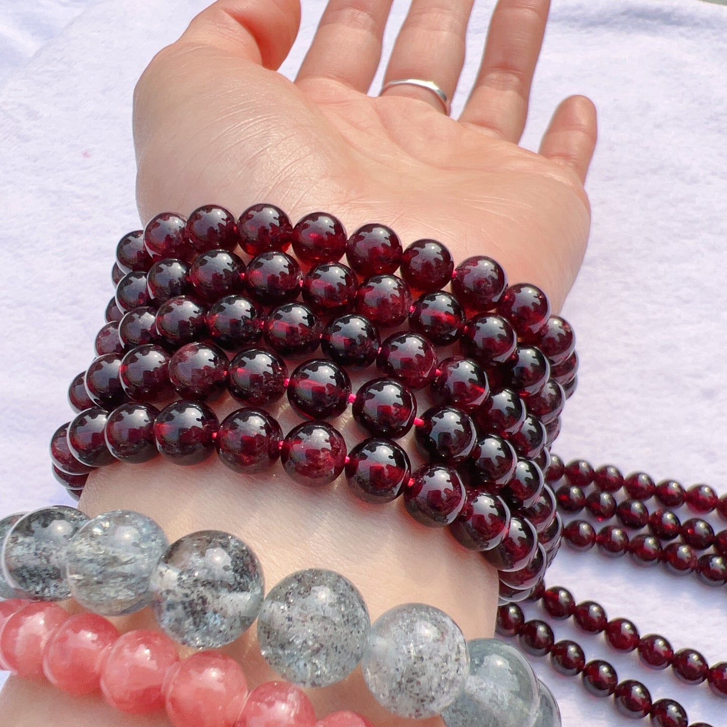 7 – 7.5Mm Natural Almandine Red Garnet Round Bead Strands For Diy Jewelry Project